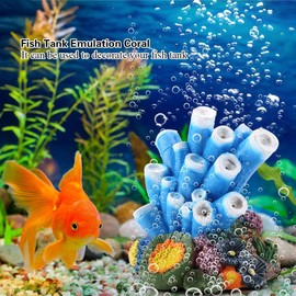 Aquarium Air Bubbler Decoration, Colorful Resin Emulation Coral Air Bubble Stone for Fish Tank Ornament Decor