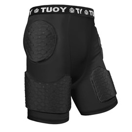 HAIYUE Padded Compression Short Football Girdle Hip Protector Men Black