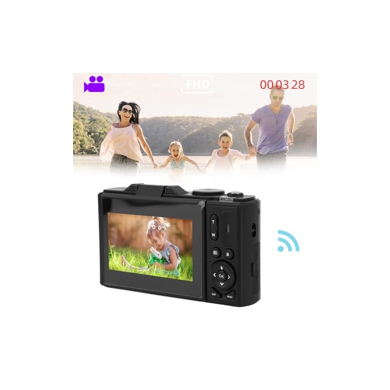 4K Digital Camera for Photography, 18X Zoom Autofocus Retro Video