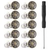 10Pcs Jeans Buttons with Threads Rivets and Screwdriver, 17mm Adjustable