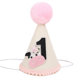 BASCT Cow 1st Birthday Crown for Girls - Holy Cow Western Cowgirl First Birthday Decoration and Decor
