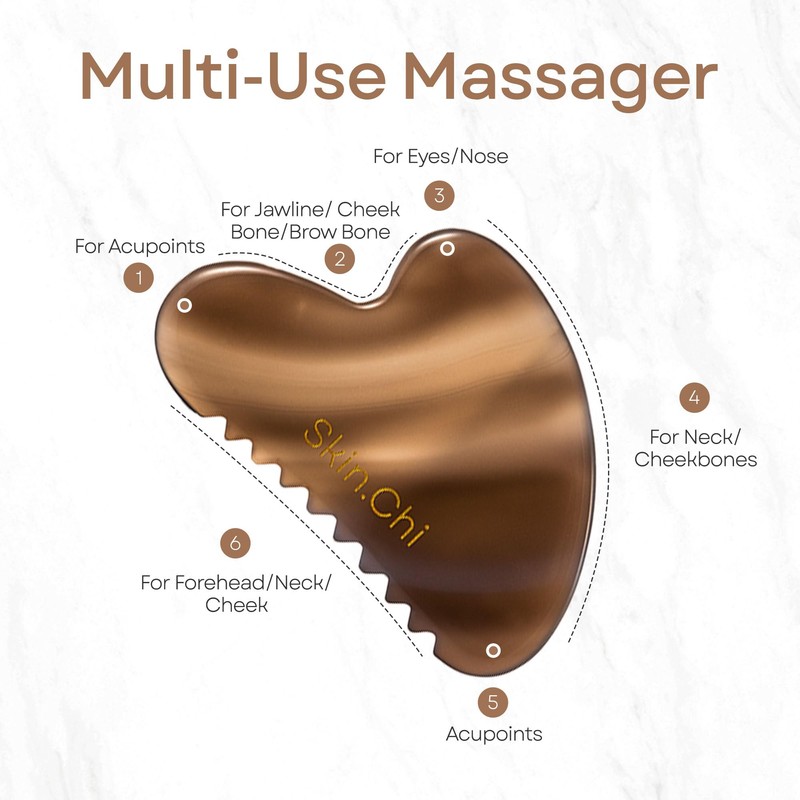 Skin Chi Agate Gua Sha Facial Comb – Real Agate