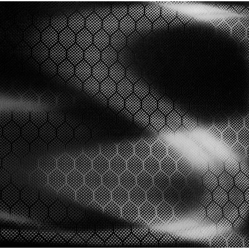 V2 - Envoltura hexagonal de vinilo negro carbono para coche