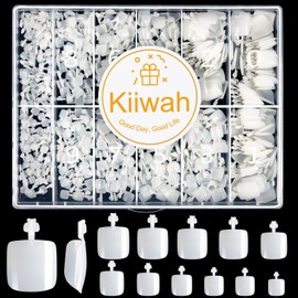 Pack of 550 Artificial Toenails Kit, 11 Sizes False Toenails for Sticking, Full Cover Acrylic Artificial Toenail Tips, False Toe Nail Tips with Box for Women Nail Art DIY