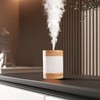 Bamboo Ultrasonic Mini Humidifier, 400ml Quiet Desktop Humidifier with Dual
