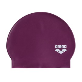 Arena Unisex Adults Soft Latex Swim Cap for Training and Fitness Swimming, Elastic Bathing Cap for Long Hair, Reinforced Edge, Dark Raspberry