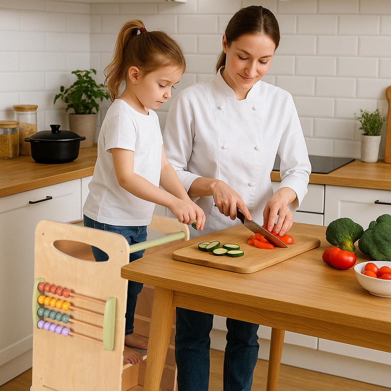 aiwo Toddler Tower Kitchen Step Stool, 3 Adjustable Height Standing