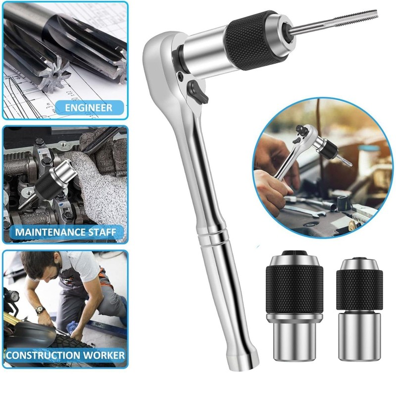 HOTQ Tap Wrench Tap Socket Set Socket Holder Adjustable Tap