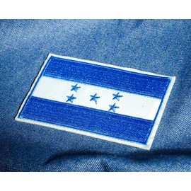 2 X Honduras Flag Patch Rectangle – Iron-On Embroidered Badge (8 x 5cm) – National Symbol for Backpacks, Jackets, Travel & Cultural Displays