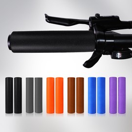 Silicone Bike Grips 130mm with Bar End Plugs – Soft Anti-Slip Handlebar Grips for Mountain, Folding, BMX & Hybrid Bikes – Comfortable Shock-Absorbing – Fits 22.2mm Bars (Black, Set of 2)