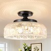 Lamomo Semi Flush Mount Ceiling Light, Upgraded Larger Black Hallway