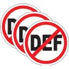 NO DEF (Diesel Exhaust Fluid) 3 Stickers/Decals 3.5x3.5 AUS 32