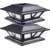 SIEDiNLAR Solar Post Lights 2 Pack Black Led Waterproof Dual