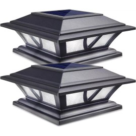 SIEDiNLAR Solar Post Lights 2 Pack Black Led Waterproof Dual Color Modes For Outdoor Use