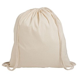 eBuyGB Cotton Drawstring Rucksack Children's Backpack, 2.7 L, Natural