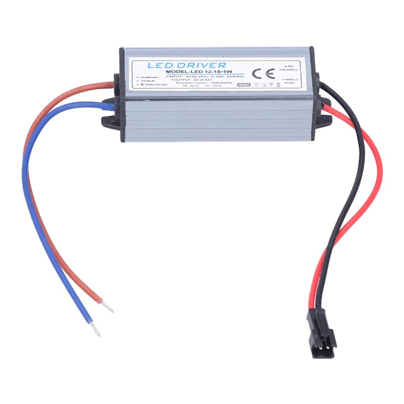 12‑18X1W 300mA LED Driver AC95‑265V/DC36‑63V Waterproof LED Power Driver for