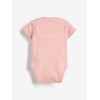 NEXT Organic Cotton Short Sleeve Bodysuits Pack of 5, Pink/white,
