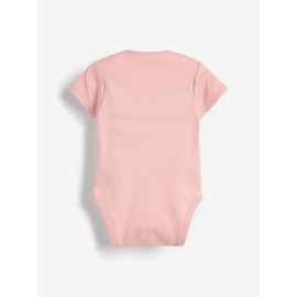 NEXT Organic Cotton Short Sleeve Bodysuits Pack of 5, Pink/white, 0 Months