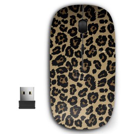 2.4G Ergonomic Portable USB Wireless Mouse for PC, Laptop, Computer, Notebook with Nano Receiver ( Leopard Design )