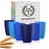 Homienly Cup Sets for Kitchen 12oz Wheat Straw Cups Unbreakable