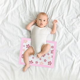 50 Pack Disposable Pads Changing Pads for Baby, Incontinence Care Soft Breathable Liners Multi-Use Super Absorbent Waterproof Under Pads for Newborn Adults Pets (13"x17",Cherry Blossom )