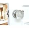(5 Pack) Privacy Princess Cut Crystal Door Knobs Chrome Round