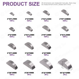 Swpeet 150Pcs 15 Sizes 3mm 4mm 5mm 6mm 8mm 10mm Woodruff Keys Half Moon Semicircle Bond Key Hardware Metric Assortment Kit for Fasteners Mechanical Industry