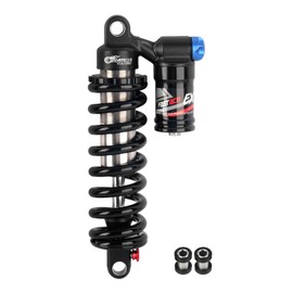 JFOYH Adjustable Oil+Coil Spring Rear Shock Suspension, Shock Absorbers For Downhill MTB Bike/E-bike, 200mm X 550lbs - Black