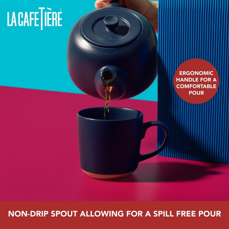 La Cafetière Classic Teapot in Navy Colour, 2 Cups