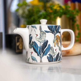 Upper Street Ceramic Islington Teapot with Removable Stainless Steel Infuser Set 1L Large for 4-6 Cups Heat Resistant & Dishwasher Safe, Strainer for Loose Tea