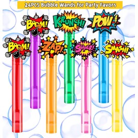 24PCS Bubble Wands Toys for Kids Hero Birthday Party Favors Supplies Decorations, Classroom Prizes, Pinata Fillers, Goodie Bag Stuffers Gifts, Easter Fillers