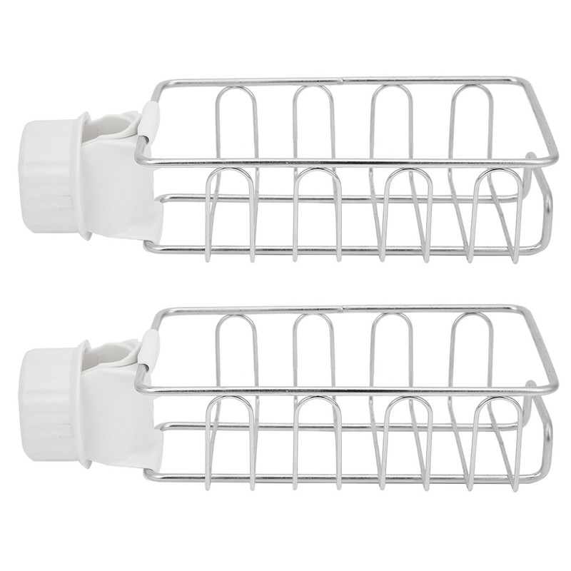 2Pcs Faucet Storage Rack Stainless Steel Sink Caddy Organizer Soap