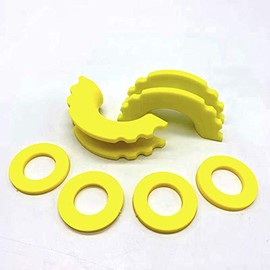 Yellow D-Ring Shackle Isolator Kit 2 Pieces Shackle Isolator and 4 Pieces Washer for 3/4 inch Shackle Gear Design Protect Shackle & Bumper Reduce Rattling 2 Years Warranty