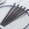 Buyer Star 5 Pairs Chopsticks Black Stainless Steel 304 18/10