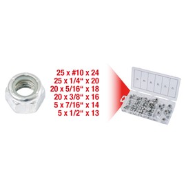 KS Tools 970.0480 UNC self-tightening nuts assortment, 100 pcs