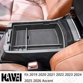 HGWEI Center Console Organizer Tray Compatible with Subaru Ascent 2019-2026 Insert Tray Storage Accessories Armrest Box Secondary Storage, ABS Material Interior Storage Box with Coin Holder, Black
