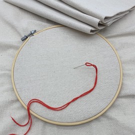 aufodara Aida Fabric Cross Stitch Fabric Embroidery 50 x 50 cm Beige Natural Linen Fabric Crafts Fabrics for Sewing for Embroidery Decoration DIY Crafts Tablecloth Bags (4)