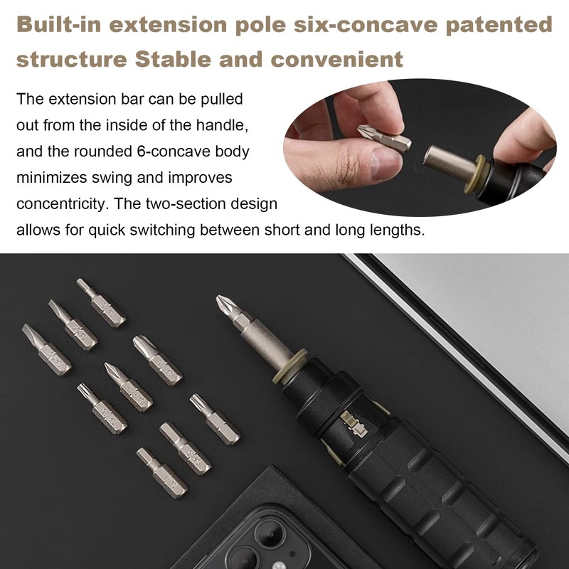 10-in-1 Multibit Ratchet Screwdriver, Robust and Easy to Use, Ratchet