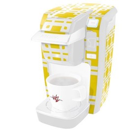 WraptorSkinz Decal Style Vinyl Skin compatible for Keurig K10 / K15 Mini Plus Coffee Makers Boxed Yellow (COFFEE MAKER NOT INCLUDED)