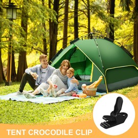 DIFLAX Pack of 20 Tent Carpet Clips, Tarp Clips Clamps, Robust Carpet and Tarpaulin Holder, Tent Attachment for Outdoor Activities, Perfect for Tent Carpets, Ground Sheets, Tarpaulins (Black)