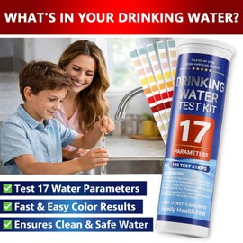 Water Test Kit for Drinking Water, 23-in-1 Water Test Strips for Tap & Well Water, Tests Hardness, Lead, Iron, Copper, Chlorine, Fluoride, pH, Nitrate &
