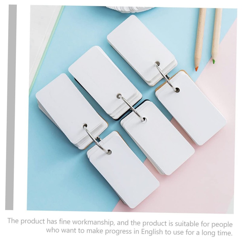 STOBOK 8pcs Binding Ring Flash Cards Memo Cards Portable Notebook