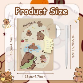 Capybara Password Book with Lock,Cartoon Capybara Crocodile Password Notebook Journal Kid Secret Notebook Diary and Pen Password Keeper Stationery Set for Teen Kid Birthday Office School Supplies