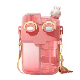 Aufona 25oz Kawaii Water Bottles with Two Ways to Drink, Two Different Drinks in One Cup, Cute Creative Outdoor Drinking Cup for Camping Hiking Backpacking Travel Office (pink)