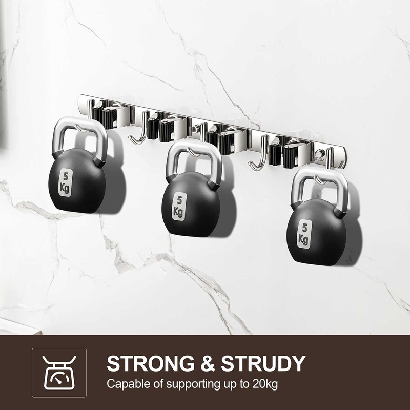 TOPSKINOY 2 Pack Broom Holder Wall Mount, Stainless Steel Broom