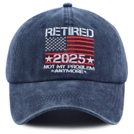 Retirement Gifts for Men Women, 2025 Retired Hat, Retirement Party Decorations Baseball Cap, Christmas Birthday Gifts for Dad Mom Papa Grandpa Grandma Navy