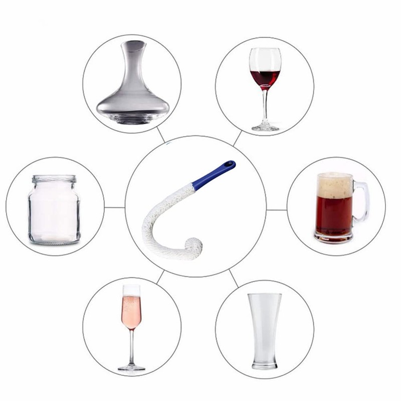 Wine Cleaning Brush Flexible Long Bottle Brush Cleaner for Wine