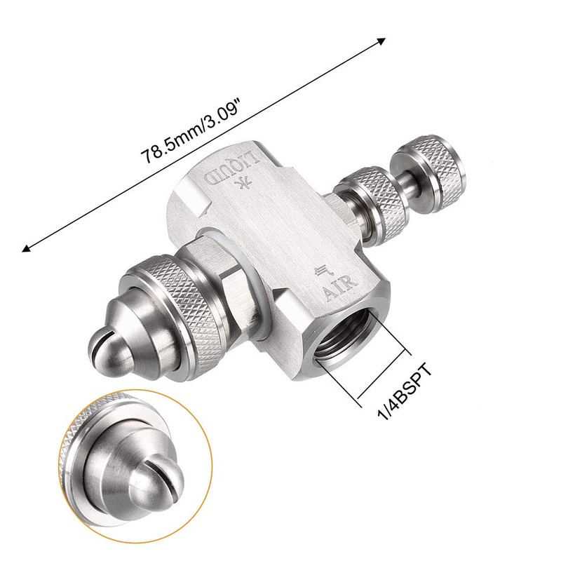 uxcell Air Atomizing Nozzle, 1/4BSPT Misting Low Pressure Flat Fan