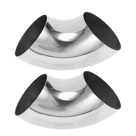 Motoforti 2pcs 90 Degree Mandrel Bend Elbow Car Modified Exhaust Pipe Tubing Piping 3" Inch OD Thickness 1.2mm/18GA 76x175x1.2mm 304 Stainless Steel Silver Tone