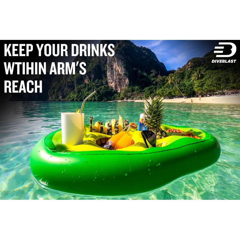 Diveblast Floating Tray for Pools and Hot Tubs (Avocado)